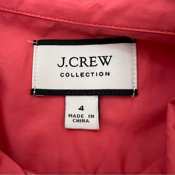 J. Crew Collection Feather-Trim Poplin Button Down Shirt in Coral Women’s Size 4 - Picture 4 of 11